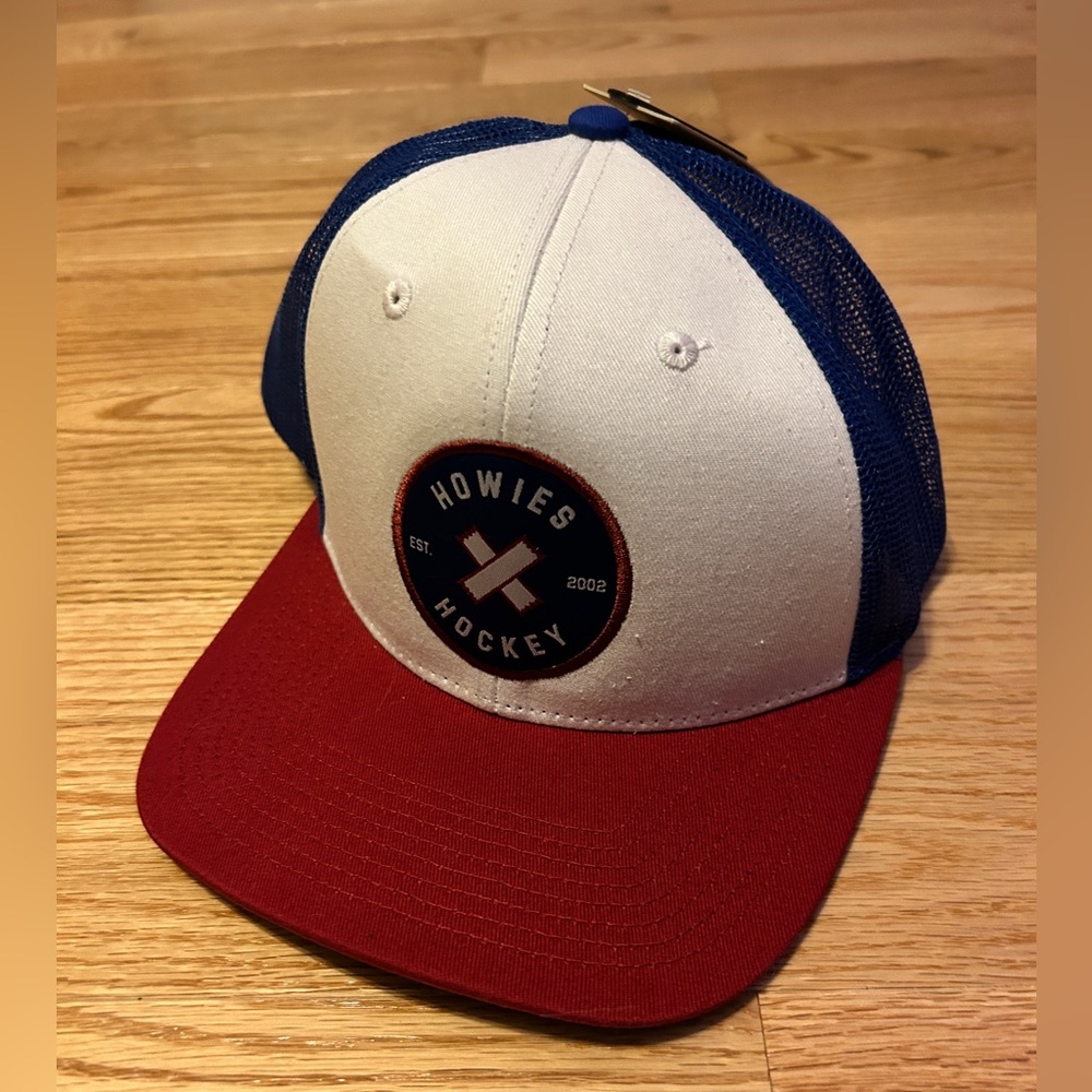Howie's Hockey Red, White & Blue Trucker Hat – Bold & Stylish